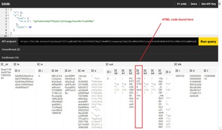 <p>When you paste this code in the bitdb explorer and run the query you are able to find my HTML code. Just look at “out” & “s2” and follow every box below. There it is. 

https://ibb.co/fmGwYe
But this is not even near being a website. Whatever I tried, I was not able to make the HTML more readable, let alone, display it in a browser. Just to say it again, I am a noob and lacking such skills.</p><p>Source:<br /><a href="https://www.yours.org/content/hosting-a-website-on-the-bch-blockchain-with-bitdb-20----------i-am-5b8346293439">https://www.yours.org</a></p>