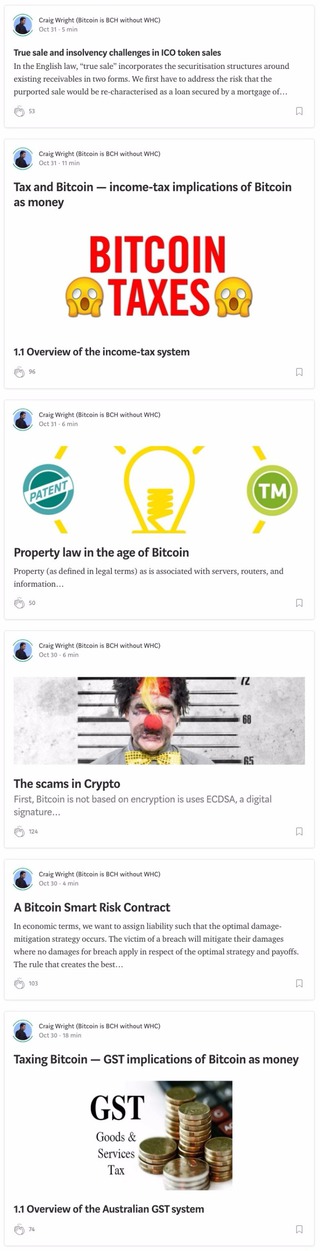 <h2>While Bitcoiners were celebrating, CSW was busy and published a couple of articles <a href="https://medium.com/@craig_10243" target="_blank">on his medium blog</a>.</h2>
